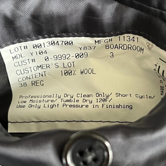 Hickey Freeman Mens Gray Pinstripe Blazer Suit Jacket Coat Size 38R 100% Wool - Picture 9 of 14